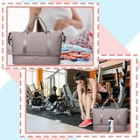 Large Weekender Gym Bag for Women with Toiletry, Shoe Compartment, Travel Duffel - Picture 7 of 7